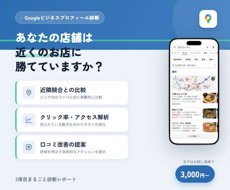 なぜ選ばれないか分かるGoogleマップ診断します イメージ1