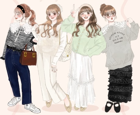 ファッション・コーデイラスト描きます 【ファッション・サイト・ビジネス・コーデ・SNS用】 イメージ2