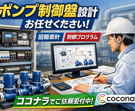 ポンプ制御盤の構想・回路設計対応ができます ポンプ運転回路の電気設計サービス イメージ1
