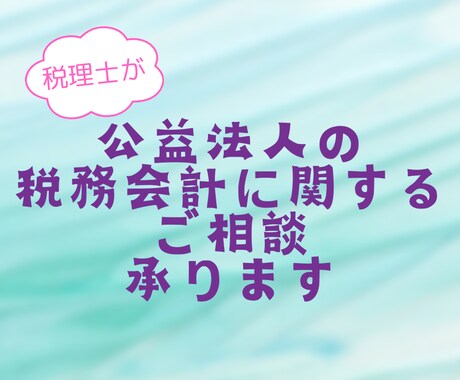 公益法人の税務、会計のご相談お受けします 公益法人に強い税理士が味方になります！ イメージ1