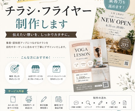 チラシ・フライヤー制作します 格安対応 実績とさせて頂きます イメージ1
