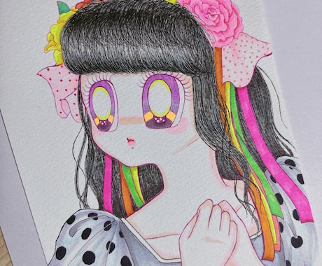 く*み様 オリジナル 手描きイラスト アナログ オリジナル手描きイラスト アナログ - メルカリ