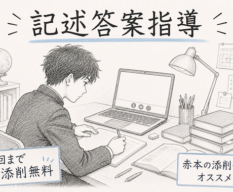 プロが記述答案を採点・添削・指導します 自分で採点しにくい現代文や生物の記述答案をプロが添削指導 イメージ1
