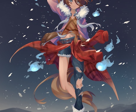 背景付きキャラクターイラストを制作致します 幅広く使用出来るキャラクターイラストを作成します。 イメージ1