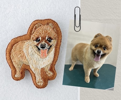 手刺繍オーダーメイド動物ブローチお作りします お写真を思い出メモリアルとして持ち歩けます イメージ1