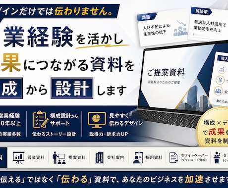 営業資料・提案資料を構成から作成します デザインだけでなく構成からご提案します イメージ1