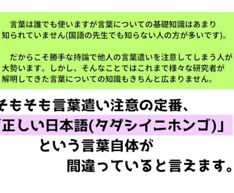 言葉遣いにうるさい人に対処する国語の知識を教えます 言葉についてちょっとだけ理論武装してストレスから身を守ろう！ イメージ2