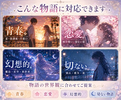 感情が伝わる小説表紙を制作します 物語の世界観を表紙で表現します イメージ2