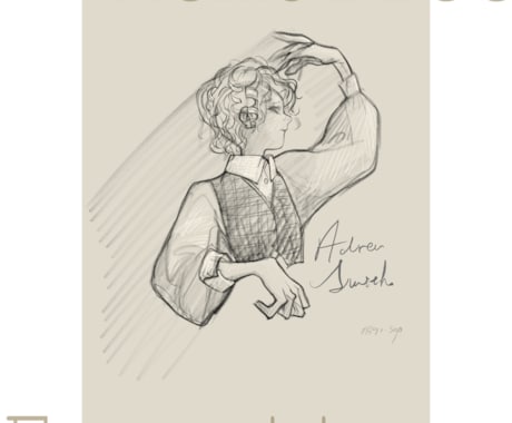 鉛筆風一枚絵を作成します 小説カバー・挿絵、ビジュアルにどうぞ イメージ1