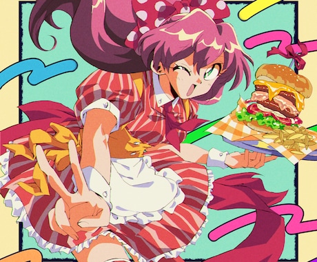 90's風のレトロポップなイラストを描きます SNSアイコン・グッズ制作等様々な用途に対応いたします イメージ2