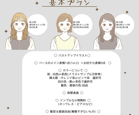 商用◎透過◎！お得な表情別１０セット作ります イメージに合わせた、愛され好印象アイコン描きます！ イメージ2