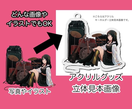 アクリルグッズ見本画像を作成します 写真などからアクキー・アクスタの立体見本画像を作成します。 イメージ2