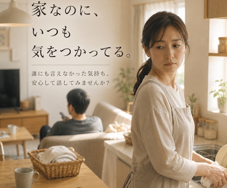 夫の機嫌言いたいことも言えない方のお話を聴きます お金も離婚も親に言えず、一人で抱えてきたあなたへ イメージ1