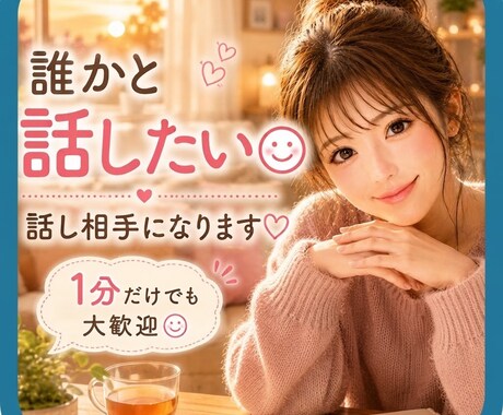 誰かと少し話したい時、お話し相手になります 人間関係/仕事/夫婦/モヤモヤ/話してすっきり/軽くなる イメージ1