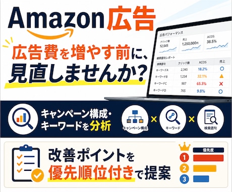 Amazon広告の無駄を削減！改善点を提案します イメージ1