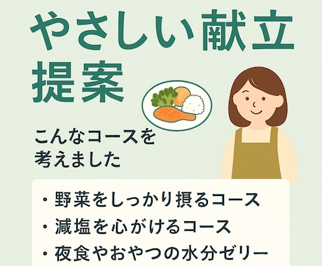家族の健康を支える献立を提案します 今日のごはんが、明日の元気につながります イメージ1