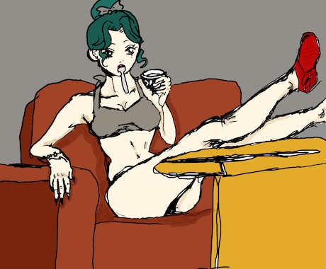アンニュイでラフなイラスト描きます イメージ1