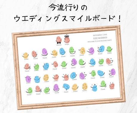 ウェディングスマイルボードを製作いたします 最近流行りのウェルカムボード！ イメージ1