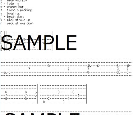 ギター･ベースのTAB譜作ります 譜面が市販されていない楽曲の耳コピを行います イメージ2