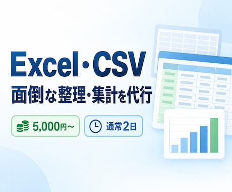 Excel・CSVの整理・集計を丁寧に代行します 面倒な表を、すぐ使えるExcel・CSVに整えます イメージ1