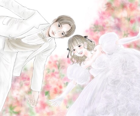 ウェディングイラスト描きます ♡記念日、ウェルカムボードなどに♡ イメージ1