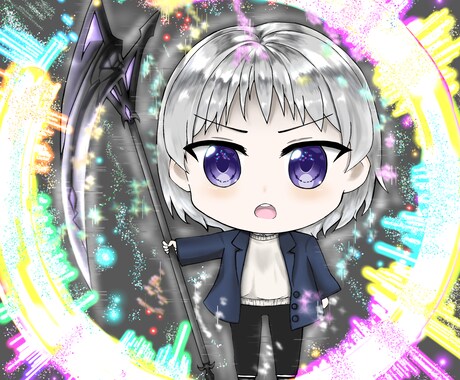 SNS用のアイコンを描きます アイコンに使えるキャライラスト、ちびキャラを描きます。 イメージ1