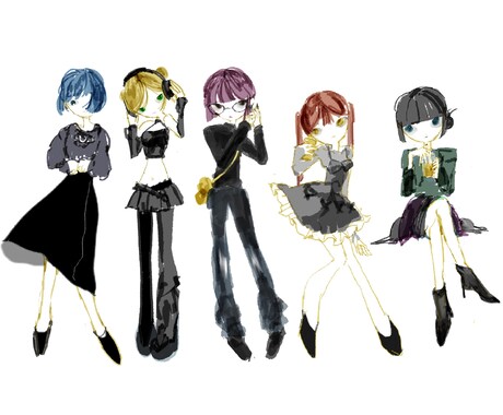 ラフなタッチのキュートな女の子のイラスト描きさます イメージ1