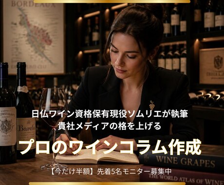 現役ソムリエが執筆｜ワインコラム・記事作成します 日仏資格保持｜経験に基づく確かな知識でワイン記事を執筆 イメージ1