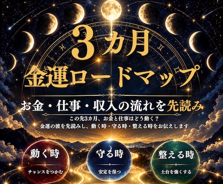 ３カ月の金運と仕事の流れを詳しく鑑定します イメージ1