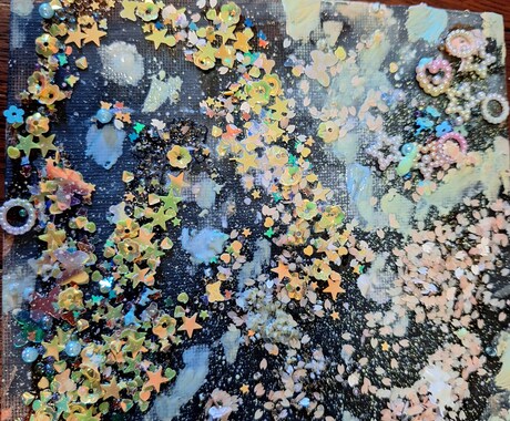 スパンコールartで宇宙空間楽しめます スパンコールartでキラキラ世界へ 癒しの空間 イメージ2
