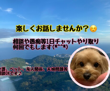 楽しくお話しませんか？相談にも乗ります 介護、ペット、夫婦問題、友達関係等の相談OKです！ イメージ1
