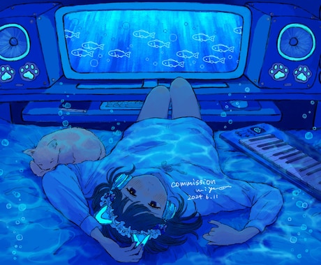 MV/歌ってみた動画用などの一枚絵を描きます 曲に込めたあなたの気持ちを伝えるお手伝い！ イメージ2