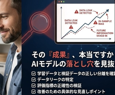 機械学習のバックテスト・検証設計をレビューします 機械学習の思わぬ落とし穴をあなたに伝えます イメージ1