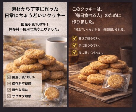 ECで迷わせないための販促画像を制作します 商品は同じでも、 見せ方で「選ばれ方」は変わります。 イメージ2