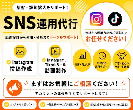 丸投げOK！格安でインスタの運用代行いたします SNS初心者大歓迎！画像作成から投稿まで丁寧にお手伝いします イメージ1