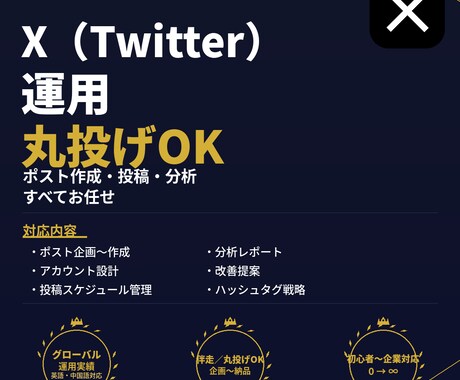 X(Twitter）運用代行します 企画〜投稿〜分析まで丸投げOK！初心者も安心サポート イメージ1