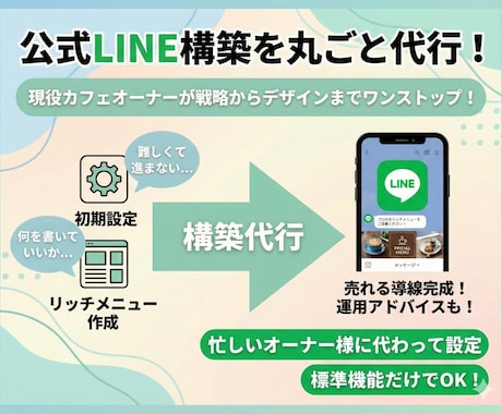 公式LINE　プロが支援＋リッチメニュー作成します Lステップ等拡張ツール無しで何とかしたいオーナー様へ イメージ1