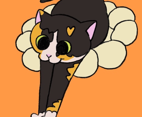 猫ちゃんの愉快な似顔絵を描きます 走り回ってる様なアグレッシブから凛としたおすましまで イメージ1