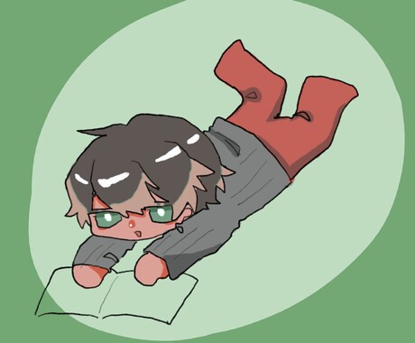 のんびりしたアイコン描きます 寝転んでるのんびりした子達を描きます イメージ1