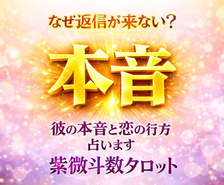 なぜ返信が来ない？　彼の本音と恋の行方を占います 紫微斗数タロットであなたへの本当の気持ちをズバッと占います イメージ1