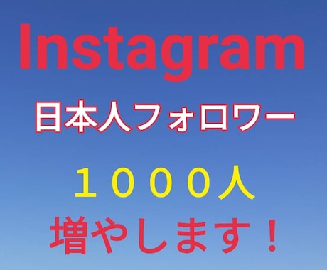 Instagram日本人フォロワー増やします Instagram日本人フォロワー１０００人増加 イメージ1