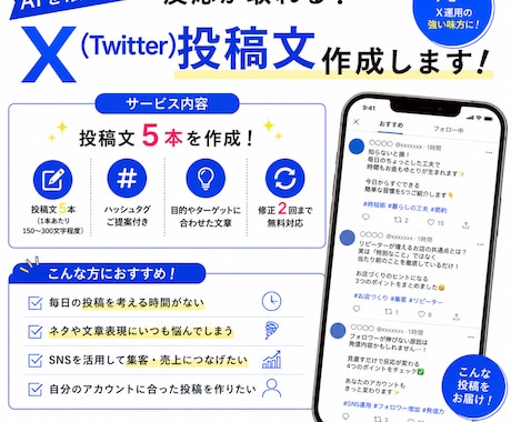 SNS投稿文をAIで作成します X・Instagram・Threadsなど幅広く対応します イメージ2