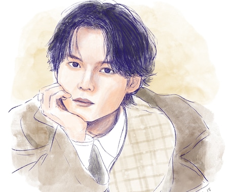 優しいタッチのデジタル手書き似顔絵を描きます アイコンや結婚式、インテリアなどに イメージ2
