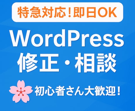 WordPressの修正・エラー即日対応します 相談おまかせ！即日返信・初心者歓迎 イメージ1