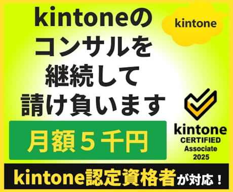 kintoneのコンサルを月額5千円で請け負います 認定資格保持者がコンサルティング業務をお引き受けします イメージ1