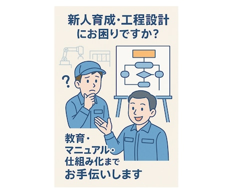新人・若手育成／加工工程の見える化を支援します 新人が失敗しない仕組み化、教育資料・マニュアル化で差が出ます イメージ1