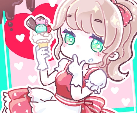 ゆめかわポップなミニキャラを描きます グッズや配信などに！個性的なゆめかわポップなSDイラスト イメージ2