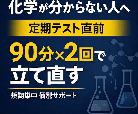 テスト直前｜化学の疑問を90分×2で整理します 「何を勉強したらいい？」明確化、徹底サポート イメージ1