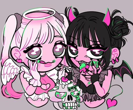 個性派で目立つ✩.*˚被らないイラスト描きます アイコン/ジャケット/似顔絵/ウェルカムボード/ロゴ イメージ1