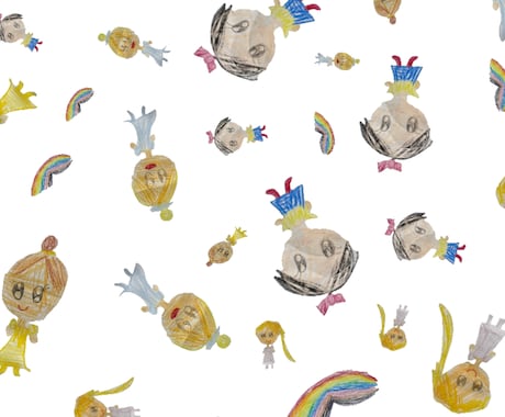 お子さまの絵をデザインペーパーにします 思い出の絵をそのままにしておくのはもったいない イメージ1